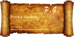 Perka Gedeon névjegykártya